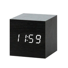 Load image into Gallery viewer, LED Wooden Alarm Clock Watch Table Voice Control Digital Wood Despertador Electronic Desktop USB/AAA Powered Clocks Table Decor
