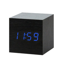 Load image into Gallery viewer, LED Wooden Alarm Clock Watch Table Voice Control Digital Wood Despertador Electronic Desktop USB/AAA Powered Clocks Table Decor
