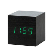 Load image into Gallery viewer, LED Wooden Alarm Clock Watch Table Voice Control Digital Wood Despertador Electronic Desktop USB/AAA Powered Clocks Table Decor
