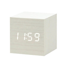 Load image into Gallery viewer, LED Wooden Alarm Clock Watch Table Voice Control Digital Wood Despertador Electronic Desktop USB/AAA Powered Clocks Table Decor
