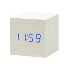 Load image into Gallery viewer, LED Wooden Alarm Clock Watch Table Voice Control Digital Wood Despertador Electronic Desktop USB/AAA Powered Clocks Table Decor
